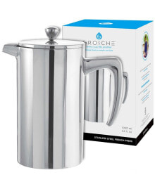 Dublin Stainless Steel Double Wall Insulated French Press, 34 fl oz Capacity