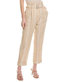 Купить женские брюки Peserico: Peserico Paperbag Linen-Blend Pant Women's Brown 38