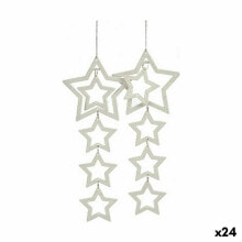 Christmas Decorations Set Stars White 19 x 0,2 x 23 cm (24 Units)