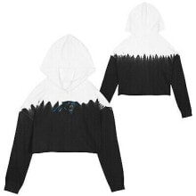 NFL Carolina Panthers Girls' Crop Hooded Sweatshirt - XL