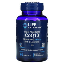 Коэнзим Q10 Лайф Экстэншн, Super-Absorbable CoQ10, суперусваиваемый коэнзим Q10 (убихинон) с d-лимоненом, 100 мг, 60 капсул