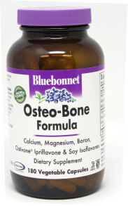 Витамины и БАДы для мышц и суставов Bluebonnet Nutrition Osteo-Bone Formula Пищевая добавка на основе кальция, магния, бора, остивон иприфлавона и изофлавоны сои для поддержки здоровья костей 180 капсул