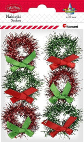 Titanum Christmas wreaths stickers 6pcs 35mm CRAFT-FUN