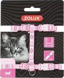 Шлейки и ошейники для кошек Zolux Adjustable nylon harness ETHNIC color pink