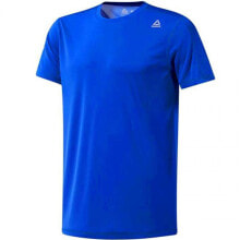 Мужские спортивные футболки мужская футболка спортивная синяя однотонная Reebok Workout Tech Top M DU2134