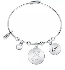 Solid steel bracelet with Family LPS05ASF28 pendants
