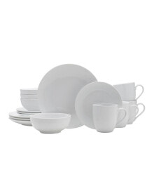 Fitz and Floyd everyday Whiteware Coupe 16 Piece Dinnerware Set, Service for 4