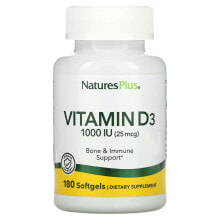 Витамин D NaturesPlus, Vitamin D3, 125 mcg (5,000 IU), 60 Softgels