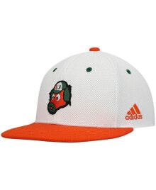 Men's White and Orange Miami Hurricanes Miami Maniac On-Field Baseball Fitted Hat