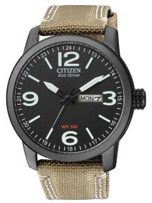Мужские наручные часы с бежевым текстильным ремешком  Citizen BM8476-23E Eco-Drive Mens 42mm 10ATM