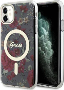 Guess Etui Guess GUHMN61HCFWSA Apple iPhone 11/XR zielony/khaki hardcase Flower MagSafe