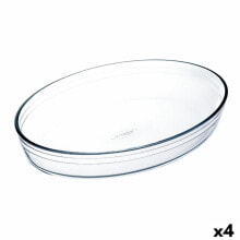 Форма для выпечки Ô Cuisine овальная 40 x 28 x 7 cm Прозрачный Cтекло (4 штук)