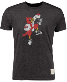 Men's Heather Black Louisville Cardinals Vintage-Like Tri-Blend T-shirt