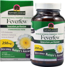 Витамины и БАДы для укрепления иммунитета Nature's Answer Feverfew Пиретрум, стандартизированный 250 мг 90 растительных капсул