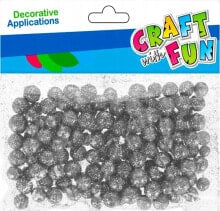 Купить елочные украшения Craft with Fun: Craft with Fun OZDOBA DEK STYROP KULKI SREBRO 8MM 4,5G 12/288