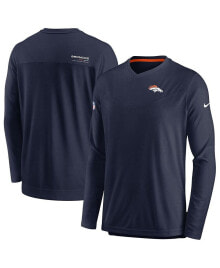 Nike men's Navy Denver Broncos 2022 Sideline Coach Chevron Lock Up Performance Long Sleeve T-shirt