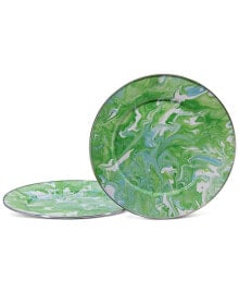 Golden Rabbit modern Monet Charger Plates, Set of 2