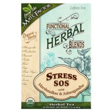 Травяные сборы и чаи Mate Factor, Stress SOS with Marshmallow & Ashwagandha, Caffeine Free, 20 Tea Bags, 2.12 oz (60 g)