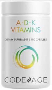 Витамин А CodeAge ADK Vitamins Комплекс витаминов A 900 мкг + D 125 мкг  + K 1000 мкг 180 таблеток
