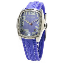 Женские наручные часы Женские часы аналоговые со стразами на циферблате прорезиненный фиолетовый браслет Chronotech