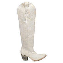 Купить женские высокие ботинки Corral Boots: Corral Boots Distressed Snip Toe Cowboy Womens White Casual Boots A4311