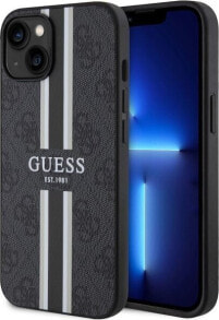 Guess Etui Guess GUHMP14SP4RPSK Apple iPhone 14 czarny/black hardcase 4G Printed Stripes MagSafe