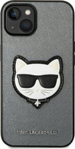 Karl Lagerfeld Etui Karl Lagerfeld KLHCP14SSAPCHG Apple iPhone 14 hardcase srebrny/silver Saffiano Choupette Head Patch