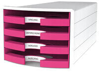 HAN IMPULS - Plastic - Polystyrene - Pink - White - C4 - A4 - Landscape - 4 drawer(s)