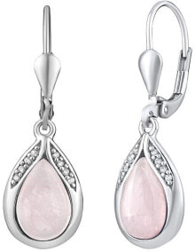 Ювелирные серьги silver earrings with natural rose JST13327RQE