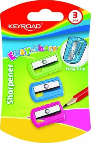 Keyroad Temperówka plastikowa KEYROAD Easy-Sharp, pojedyncza, 3szt., blister, mix kolorów купить онлайн