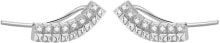 Женские ювелирные серьги Longitudinal silver earrings with cubic zirkonia RZO040