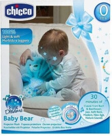 Ночники детский декоративный ночник Chicco Мишка-плюшевый, со светомузыкальным проектором, голубой 80152
