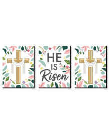 Religious Easter - Cross Wall Art Room Decor - 7.5 x 10 inches - Set of 3 Prints