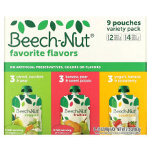 Детское пюре beech-Nut, Favorite Flavors, для детей от 6 месяцев и старше, 9 пакетиков, 99 г (3,5 унции)