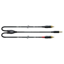 Cordial CFY 3 WCC-LONG Y-Adaptor Cable [Mini Jack(m)/2x RCA(m)] 3m (Black)