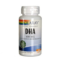 Рыбий жир и Омега 3, 6, 9 Solaray DHA Растительное масло из микроводорослей 100 мг 60 вегетарианских капсул