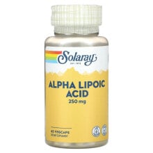Solaray, Альфа-липоевая кислота, 250 мг, 60 вегетарианских капсул