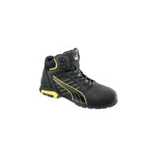 Puma Sicherheitsstiefel Amsterdam Mid Größe 45 schwarz/gelb S3 SRC EN ISO 20345 Nubukleder