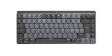 Клавиатуры logitech MX Mini Mechanical клавиатура РЧ беспроводной + Bluetooth QWERTY Датский, Финский, Норвежский, Шведский Графит, Серый 920-010778