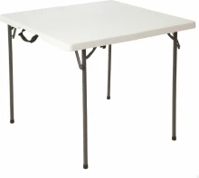 Folding Table Lifetime White Squared Steel Plastic 86 x 86 x 74 cm