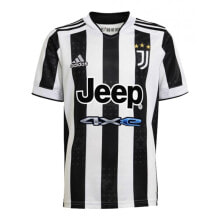 Детские футболки и майки для мальчиков Мужская спортивная футболка белая с полосками с надписью Adidas Juventus Turin Home Jr GR0604 jersey