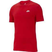 Женские кроссовки мужская футболка спортивная красная однотонная с логотипом Nike Club Tee M AR4997 657 T-shirt