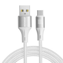 Купить компьютерные кабели и коннекторы joyroom: Kabel przewód Light-Speed Series USB-A - USB-C szybki transfer 100W 2m biały