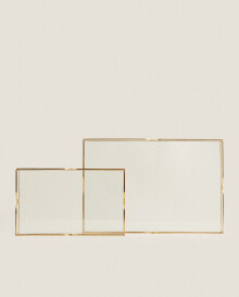 Glass and metal tray