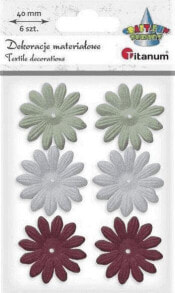 Titanum Fabric flowers 3D foam 40mm mix 6pcs