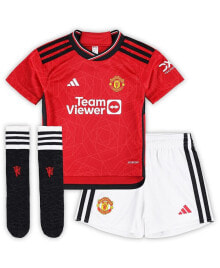 adidas toddler Boys and Girls Red Manchester United 2023/24 Home Mini Kit