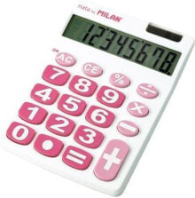 Calculator Milan Calculator 8 items large pink and white keys