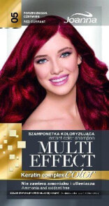 Оттеночные и камуфлирующие средства для волос joanna Multi Effect Instant Color Shampoo 05  Окрашивающий кератиновый шампунь оттенок 05 красная смородина 35 г