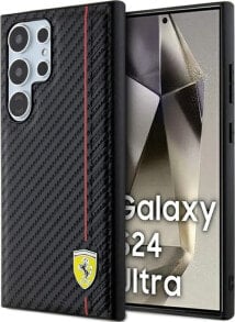 Ferrari Ferrari Carbon Printed Line - Etui Samsung Galaxy S24 Ultra (czarny)