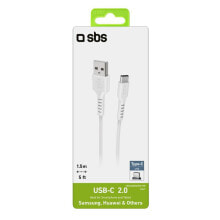 Компьютерный разъем или переходник SBS Mobile SBS TECABLEMICROC15W. Cable length: 1.5 m, Connector 1: USB A, Connector 2: USB C, USB version: USB 2.0, Product colour: White